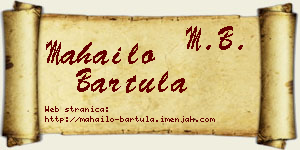Mahailo Bartula vizit kartica